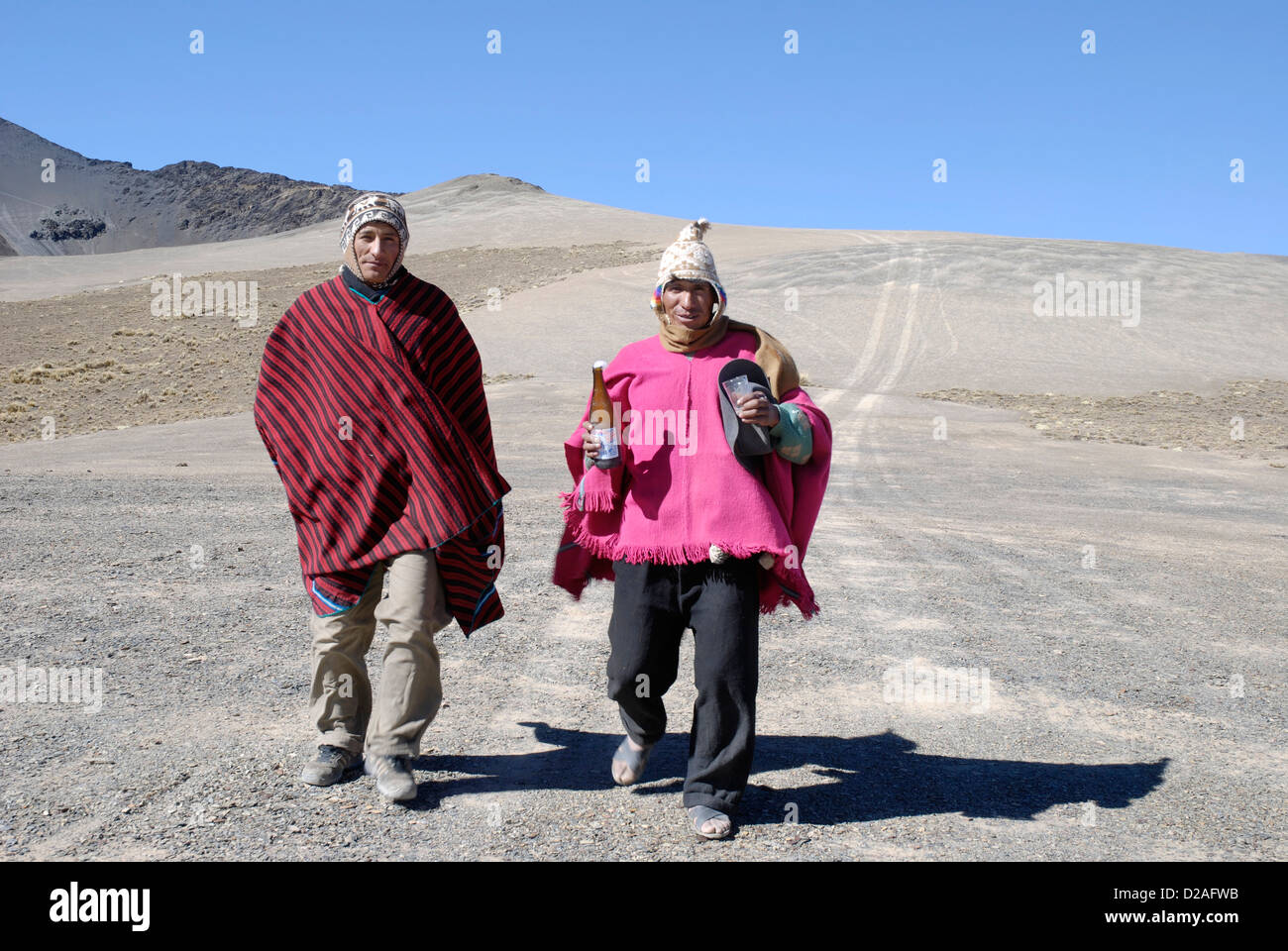 Menschen in der Cordillera Real Stockfoto