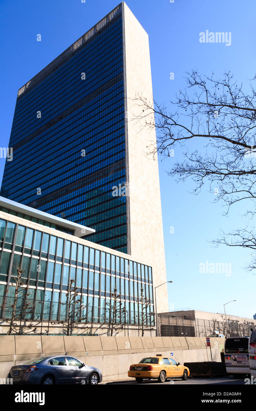 Hauptsitz der Vereinten Nationen in New York City, USA Stockfoto