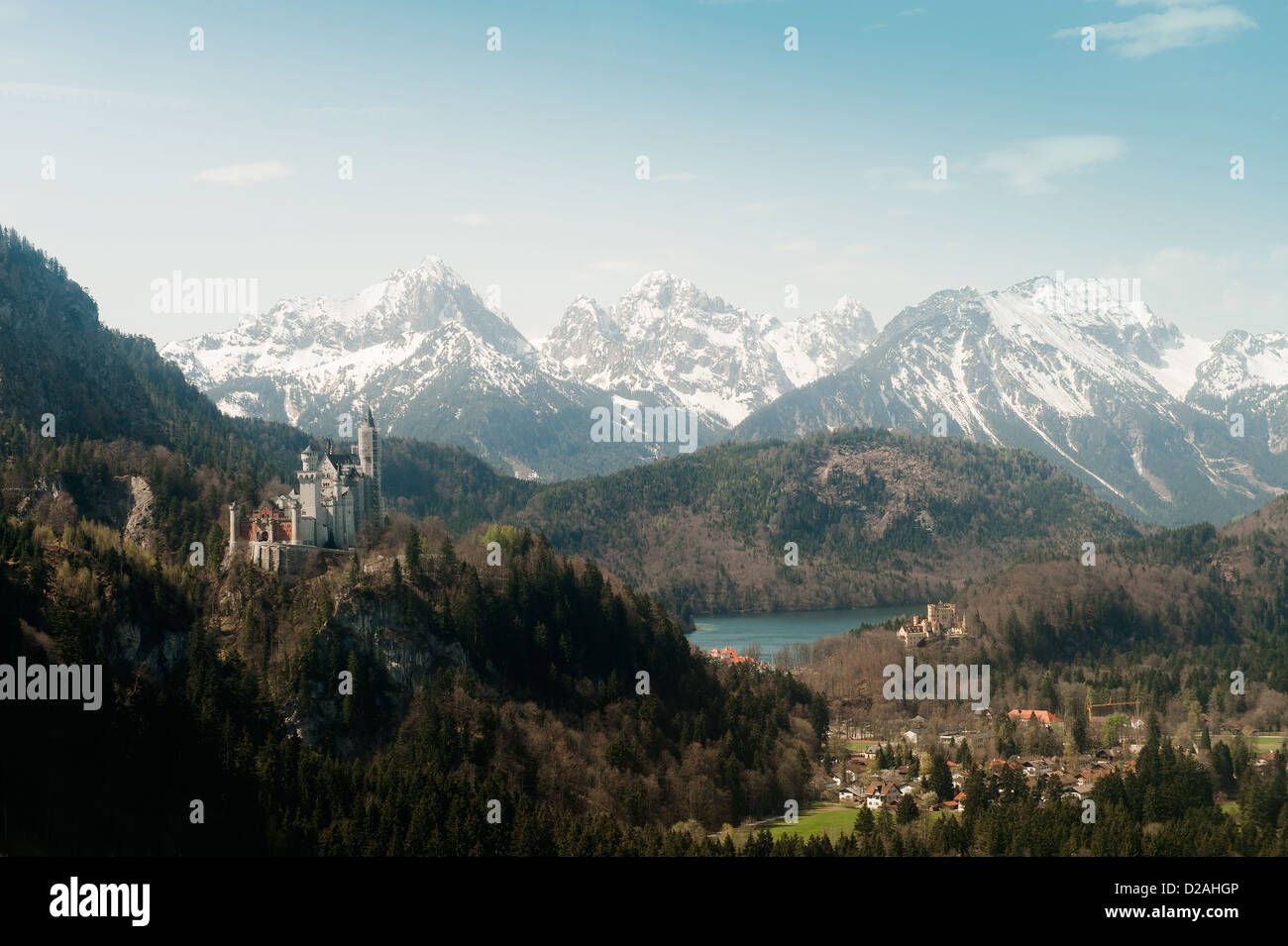 Deutsche Alpen mit Blick auf die Landschaft im ländlichen Raum Stockfoto