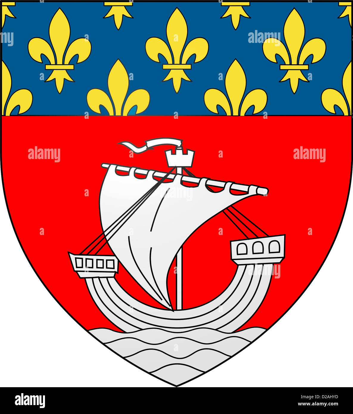 Wappen der französischen Hauptstadt Paris. Stockfoto
