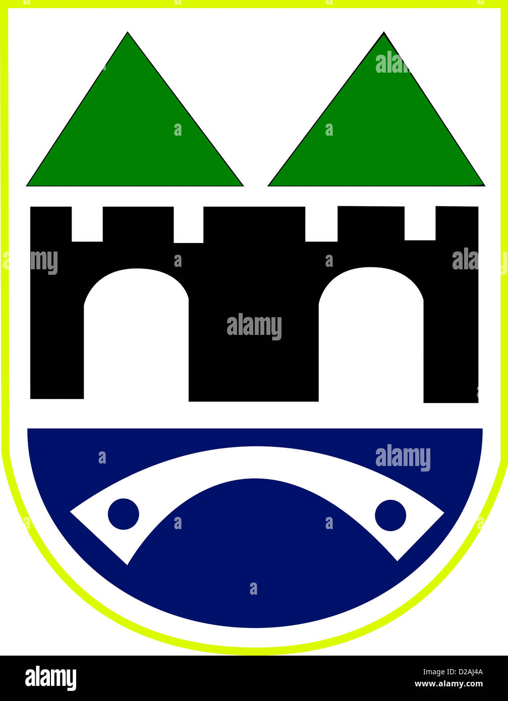 Wappen von Sarajevo - Kapital Stadt von Bosnien und Herzegowina. Stockfoto