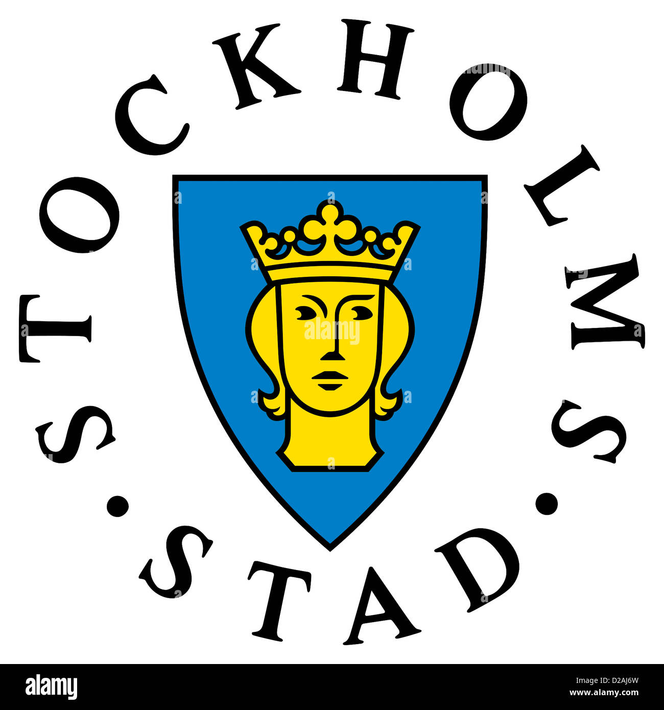 Wappen der schwedischen Hauptstadt Stockholm. Stockfoto