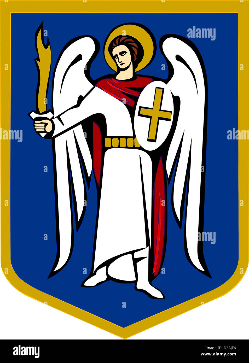 Wappen von der ukrainischen Hauptstadt Kiew. Stockfoto
