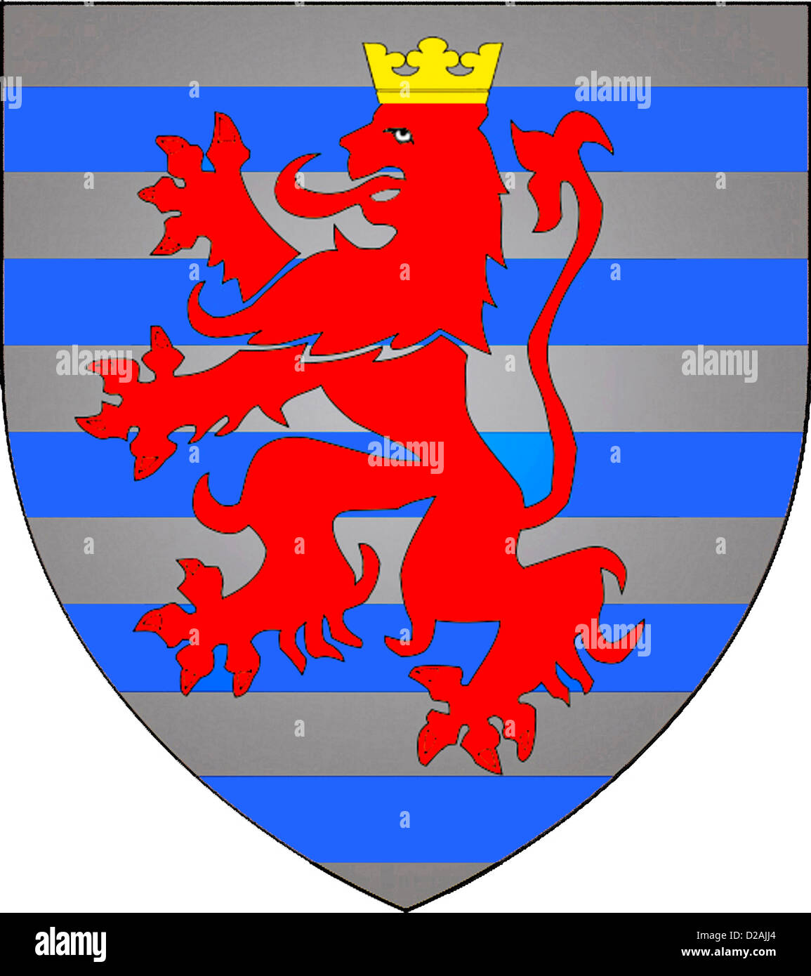 Wappen der Stadt Luxemburg - Hauptstadt des Großherzogtums Luxemburg. Stockfoto