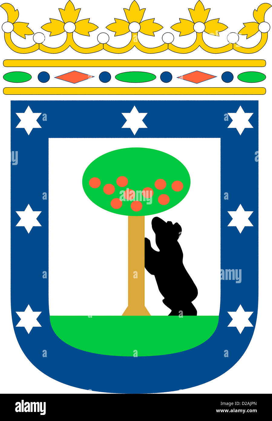 Wappen der spanischen Hauptstadt Madrid. Stockfoto