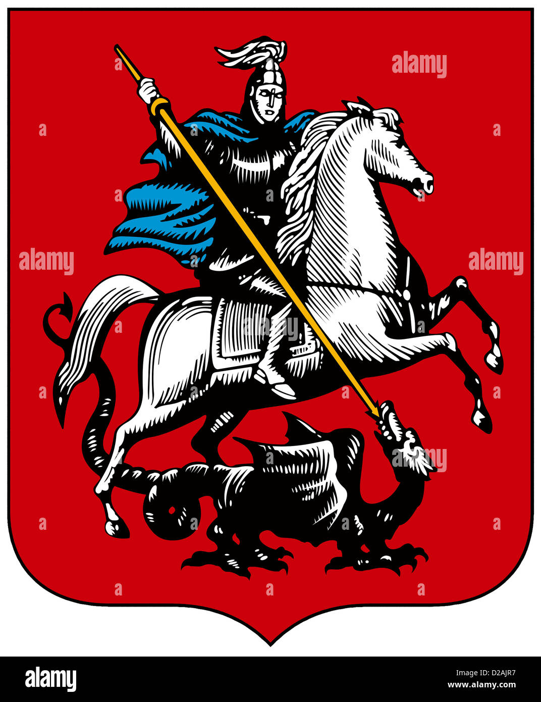 Wappen der russischen Hauptstadt Moskau. Stockfoto