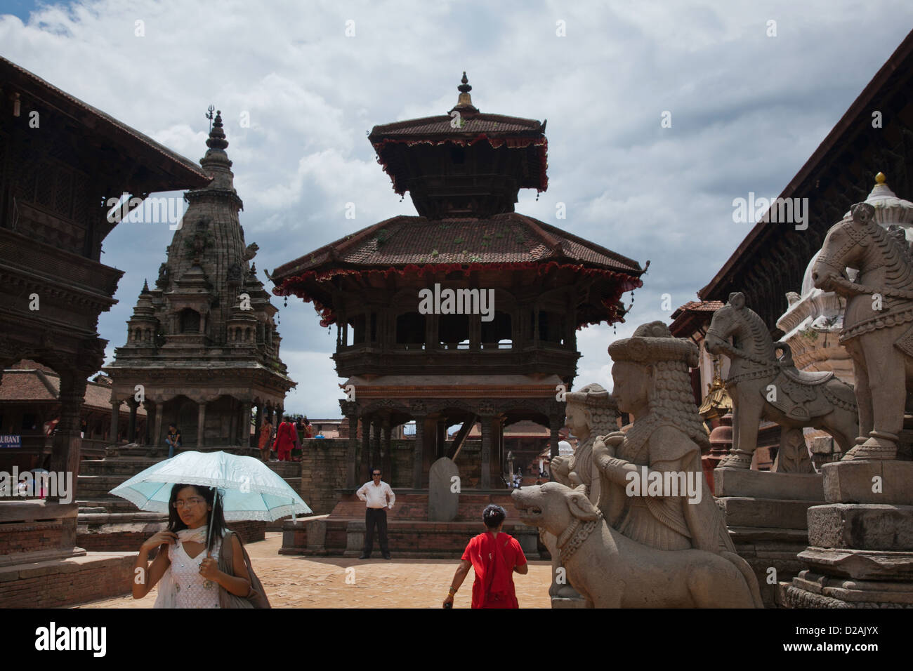 Bhaktapur Durbar Square, einem Weltkulturerbe in Nepal. Bhaktapur, die in der Vergangenheit war die Hauptstadt von Nepal. Stockfoto