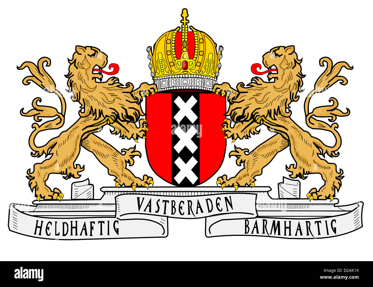 Wappen der niederländischen Hauptstadt Amsterdam. Stockfoto