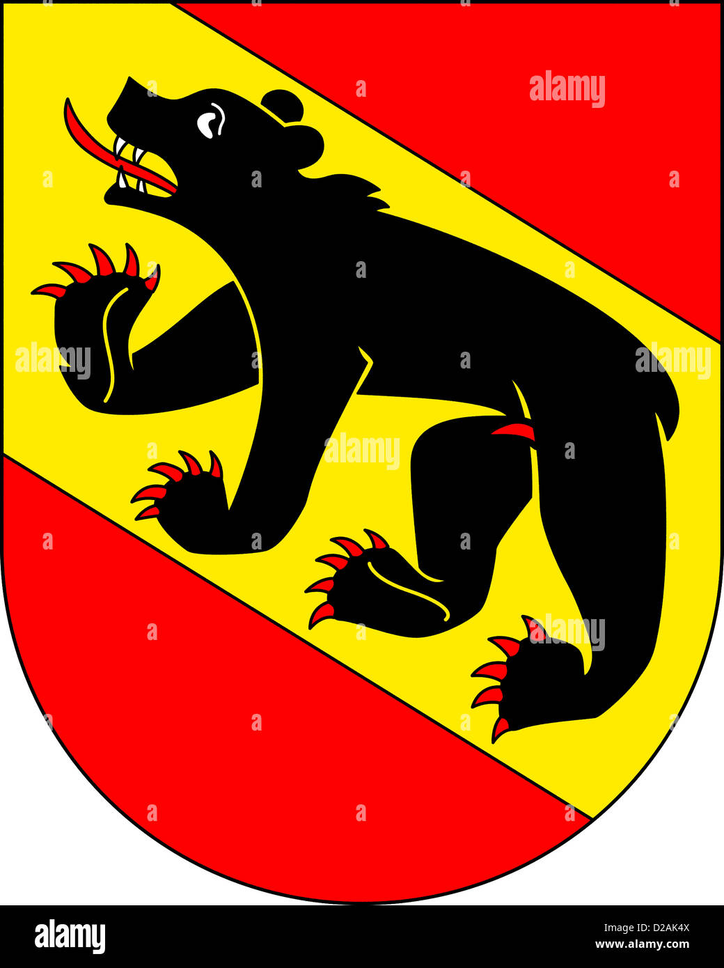 Wappen von Stadt und Kanton Bern in der Schweiz. Stockfoto
