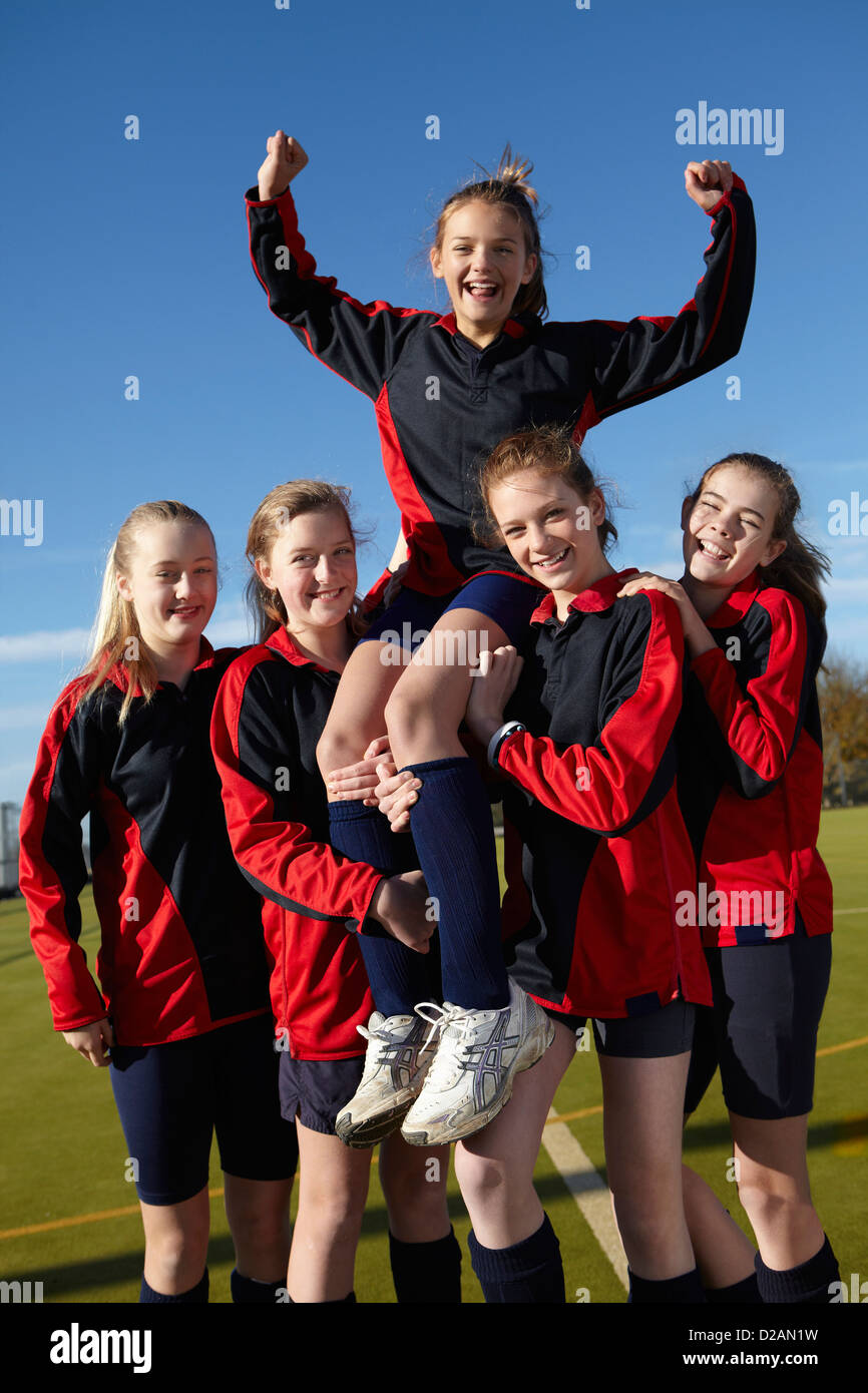 Zusammen jubeln-Sport-team Stockfoto