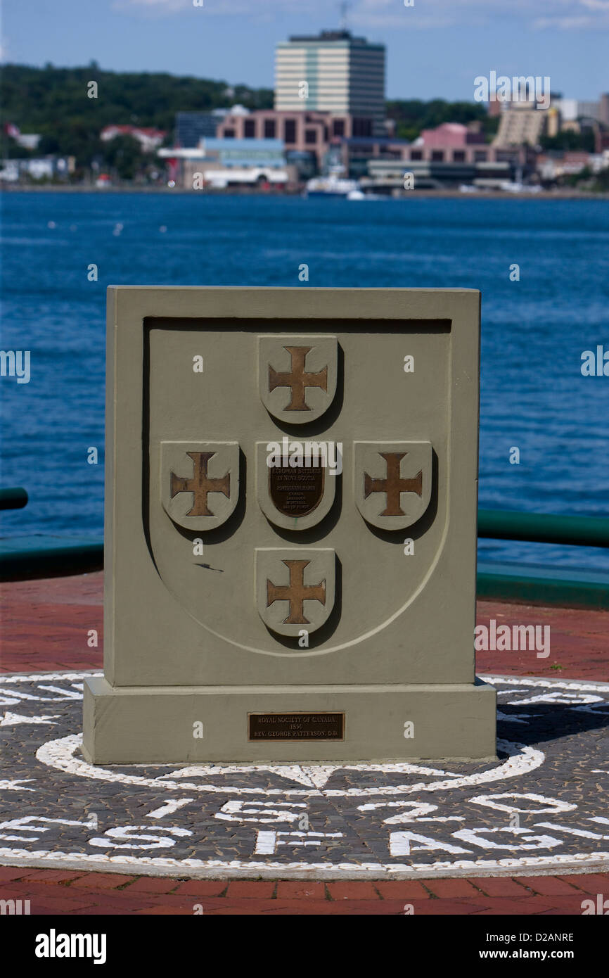 Denkmal für João Álvares Fagundes, ein portugiesischer Entdecker, in Halifax, Nova Scotia Stockfoto