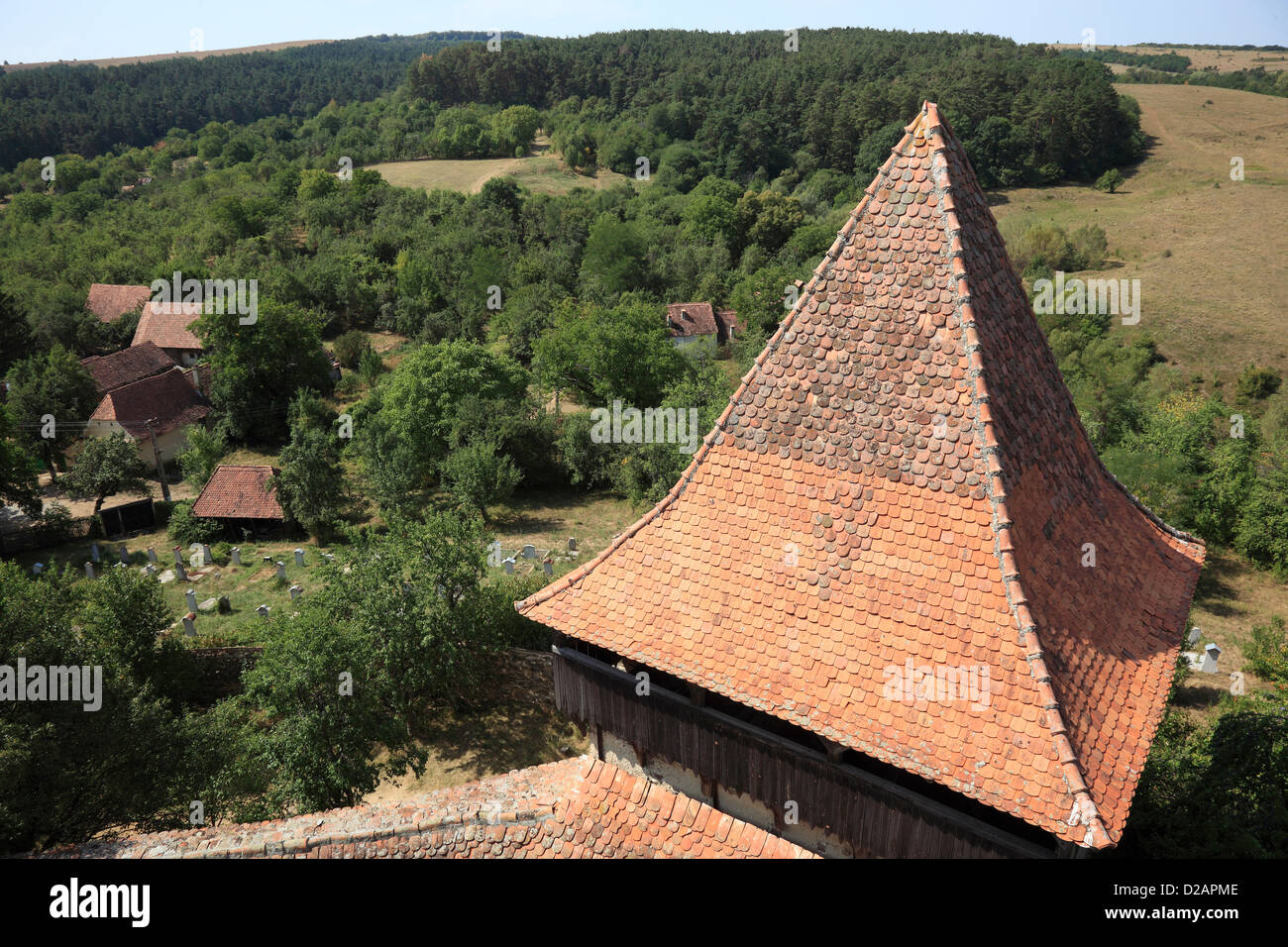 Zum Weltkulturerbe der UNESCO: Deutsch-Weißkirch Wehrkirche, Siebenbürgen, Rumänien Stockfoto