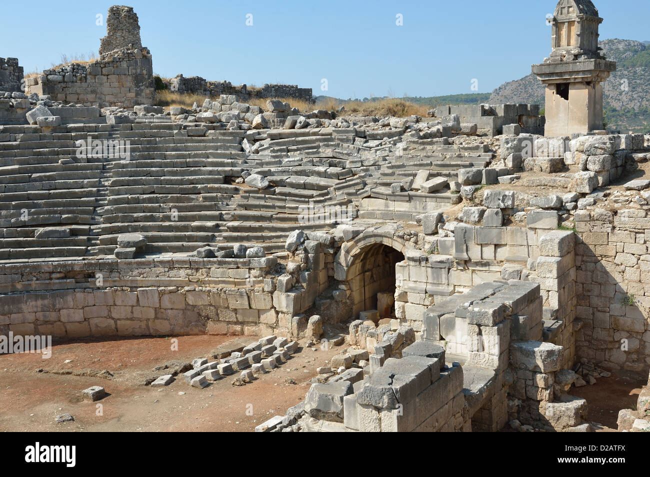 Klassischen Ruinen Xanthos Türkei in der Nähe von modernen Islamar Stockfoto