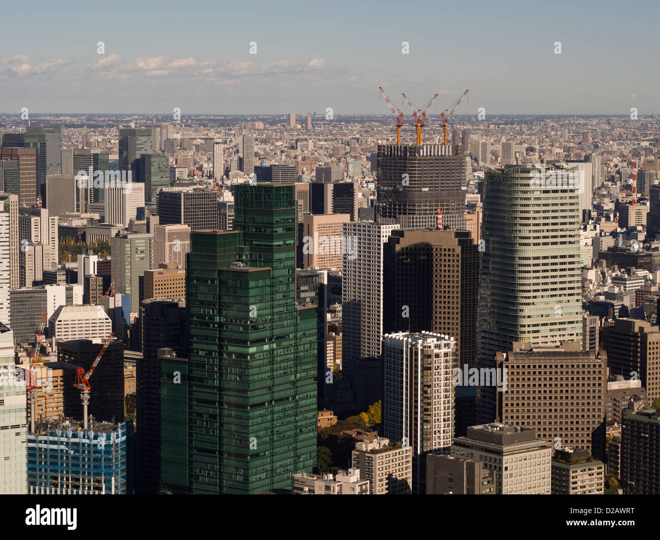 Der Blick von der Roppongi Hills Mori Tower Tokyo. Tokyo City Scape Luftbild. Stockfoto