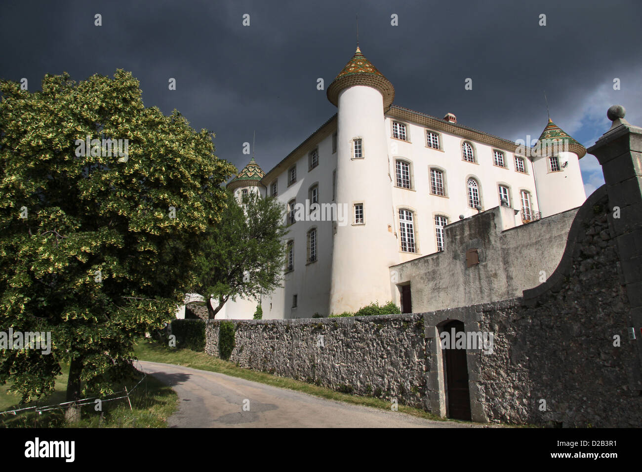 Das Schloss in Aiguines Aiguines in Provence, Frankreich Stockfoto