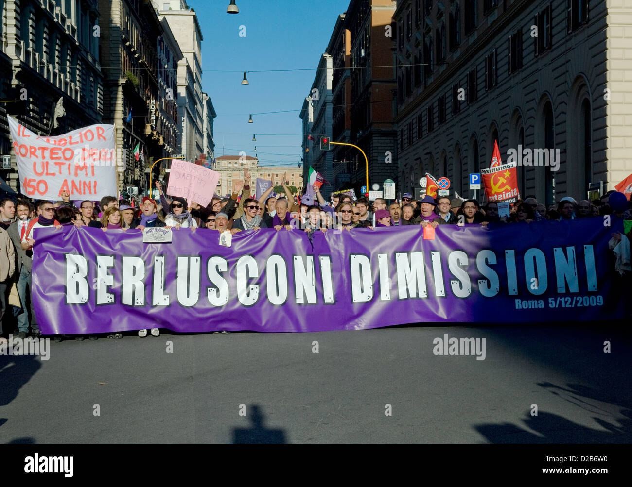 Rom, Italien, Protest gegen Silvio Berlusconi Stockfoto