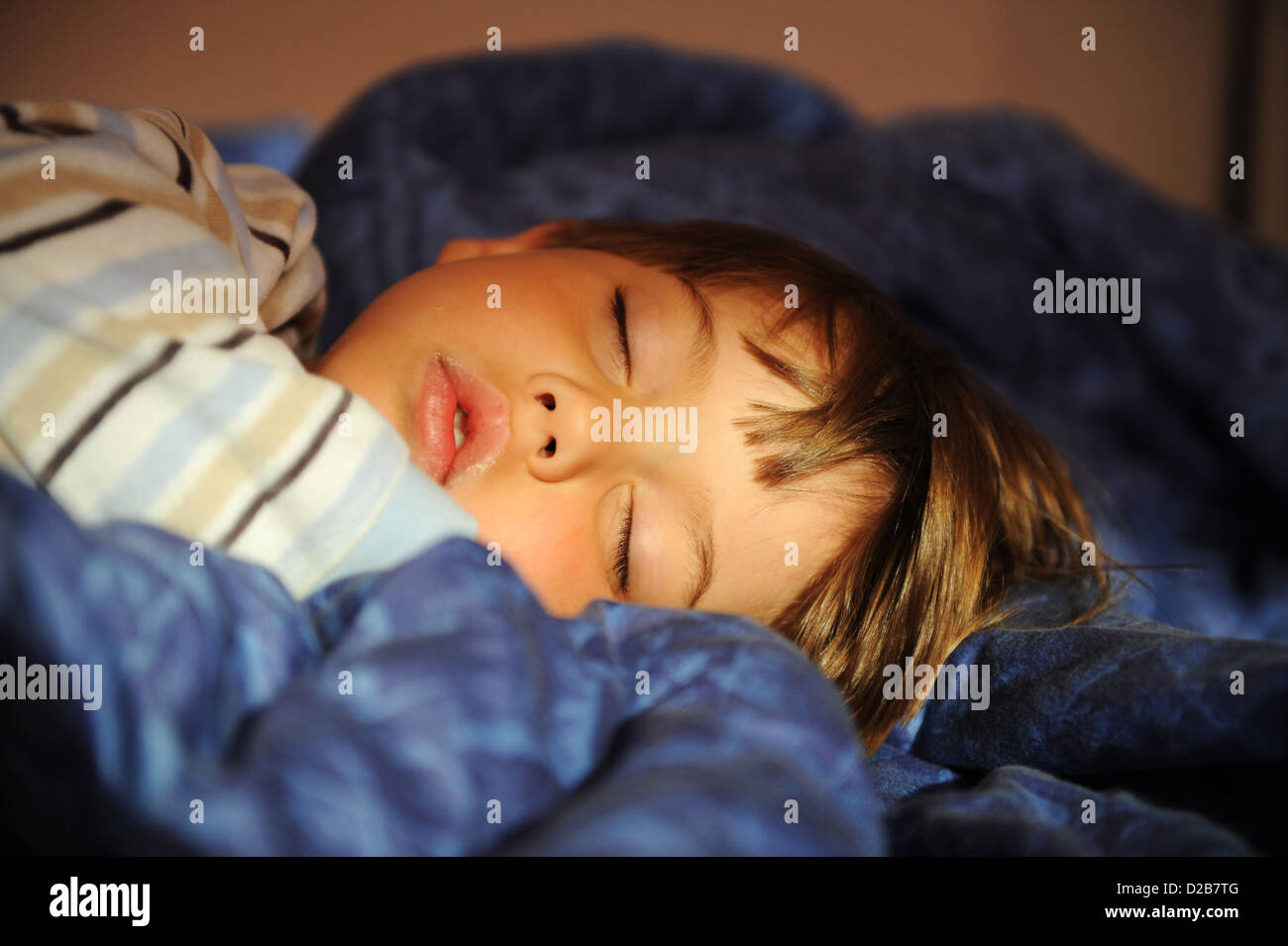 Berlin, Deutschland, Vierjaehriger schlafenden Jungen Stockfoto