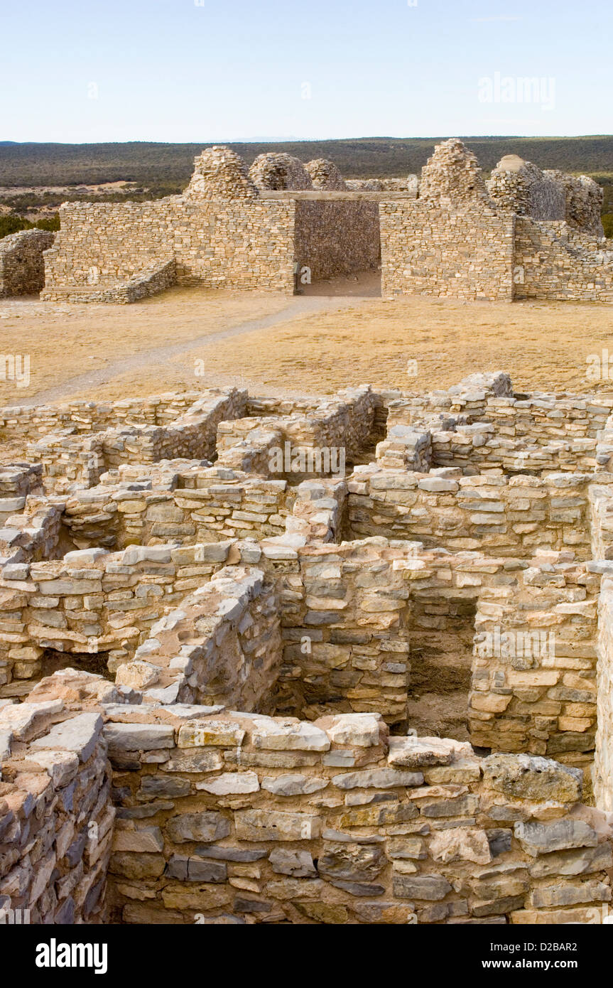 Salinas Pueblo Missionen Nationaldenkmal New Mexico Quarai Ruinen Pueblos Salinas Valley einst blühende Pueblo Gemeinschaft Tiwa Stockfoto