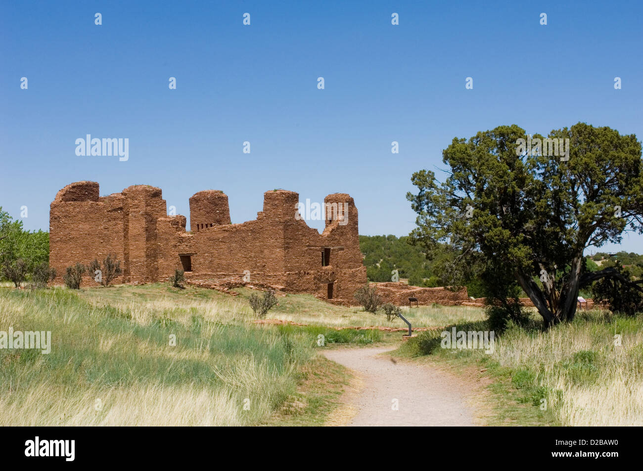 Salinas Pueblo Missionen Nationaldenkmal New Mexico Quarai Ruinen Pueblos Salinas Valley einst blühende Pueblo Gemeinschaft Tiwa Stockfoto
