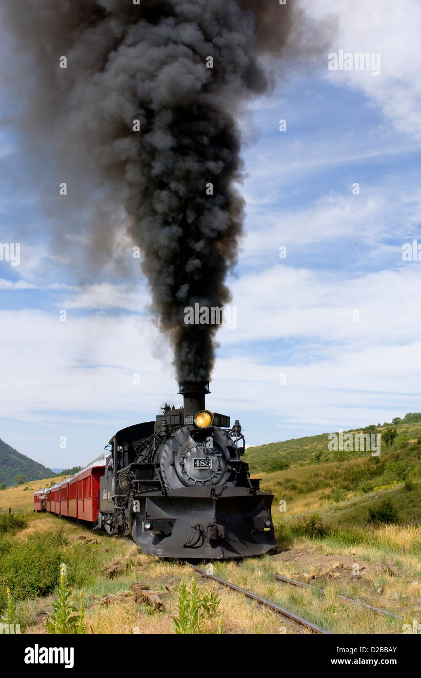 Die Cumbres Toltec Scenic Railroad ist Kohle Dampf betriebene Schmalspurbahn, die Chama New Mexico Antonito reist Stockfoto