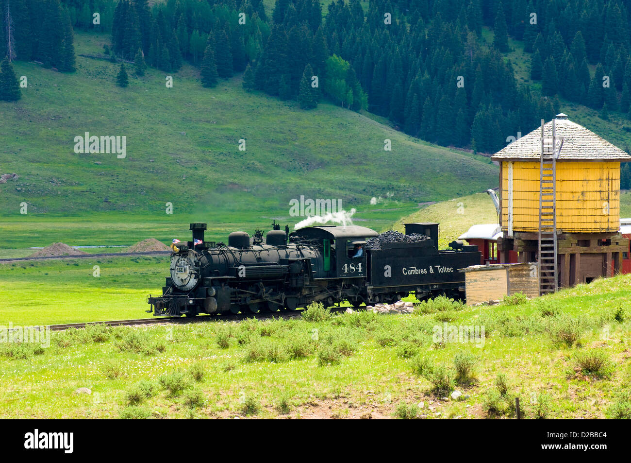 Die Cumbres Toltec Scenic Railroad ist Kohle Dampf betriebene Schmalspurbahn, die Chama New Mexico Antonito reist Stockfoto