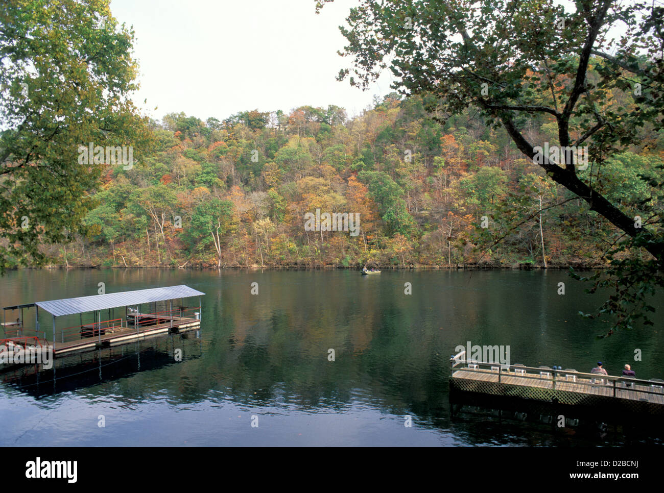 Missouri, Ozark Mountains. Forellen-Camps. Stockfoto