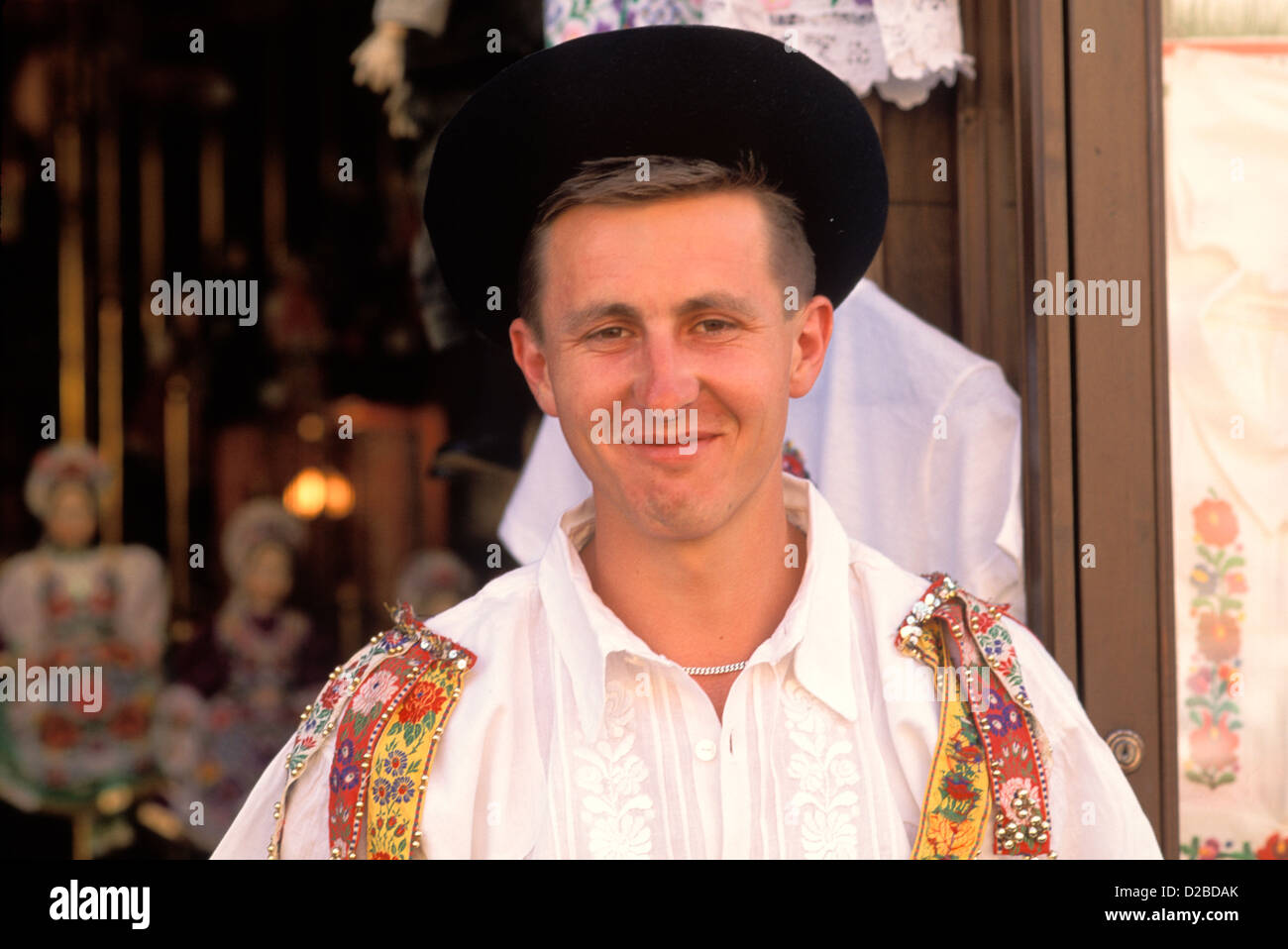 Ungarn, Budapest. Mann In traditioneller Kleidung Stockfoto