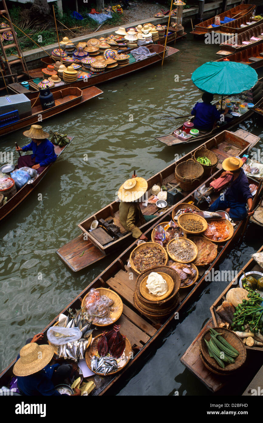 Thailand, Damnernsaduak. Schwimmenden Markt Stockfoto