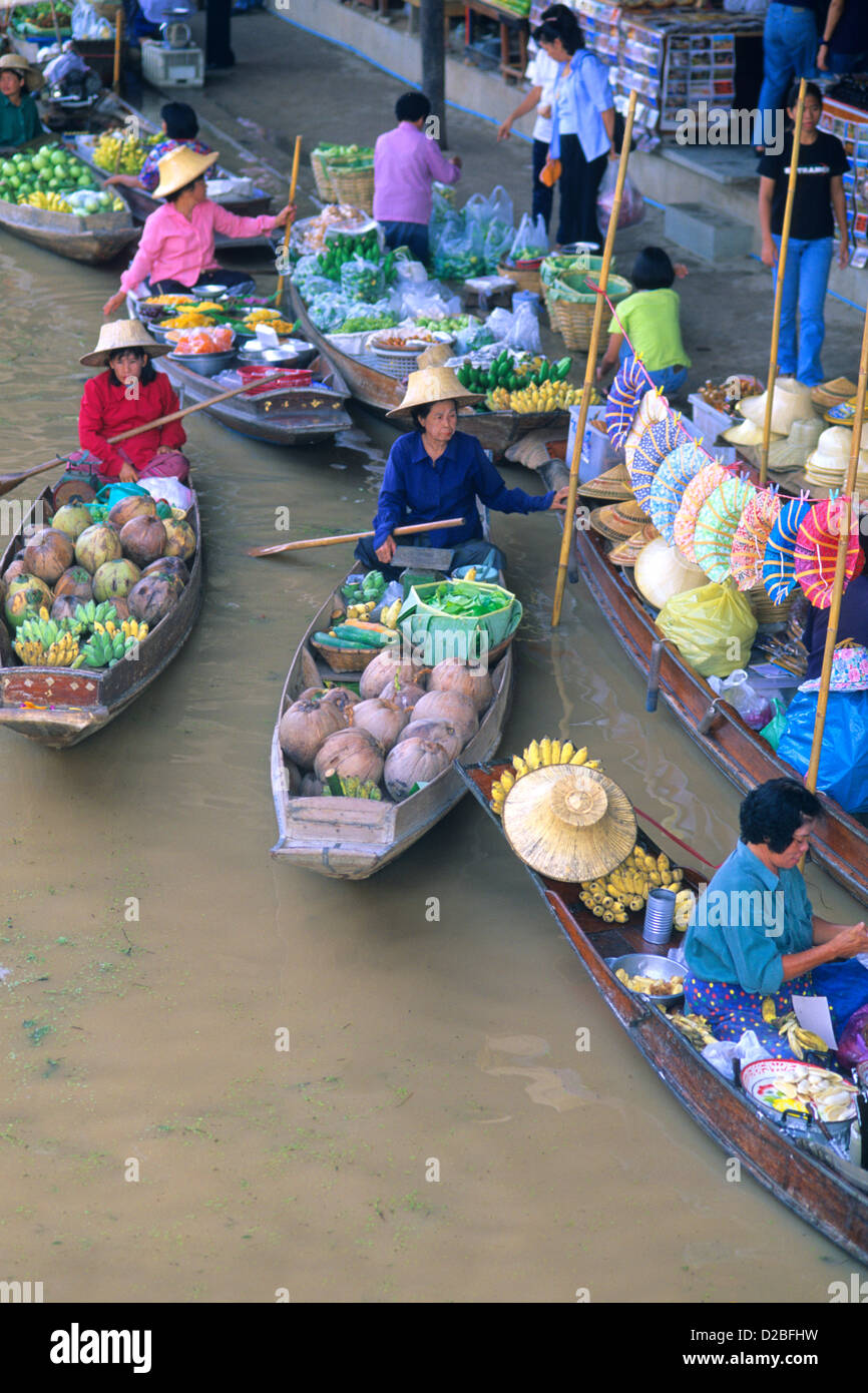 Thailand, Damnernsaduak. Schwimmenden Markt Stockfoto