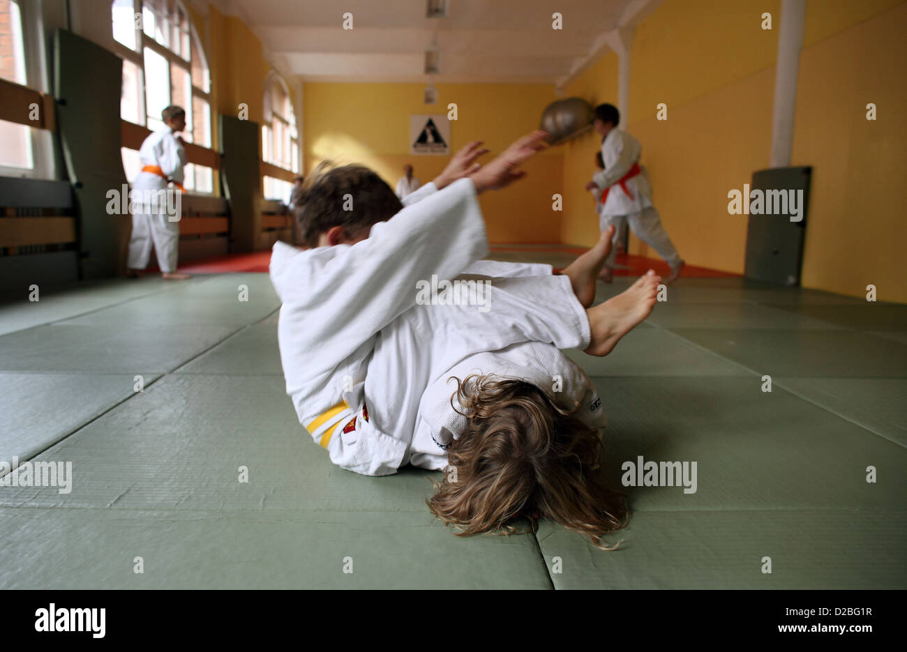 Berlin, Deutschland, Kinder in einem Judo-Kurs Stockfoto