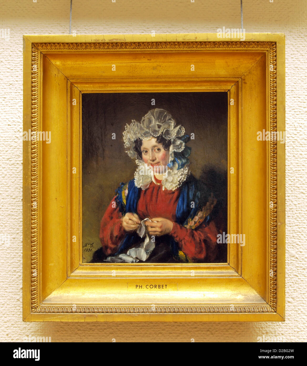 Philip Corbet, Frauen-Porträt, 1831, Öl auf Holz. Hentzepeter, 1830, Öl auf Holz Stockfoto