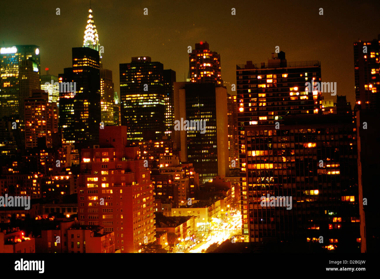 Skyline von New York. 'Nabend. Stockfoto