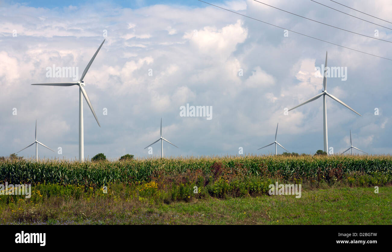Wind Turbine Bauernhof im oberen New York State, USA Stockfoto