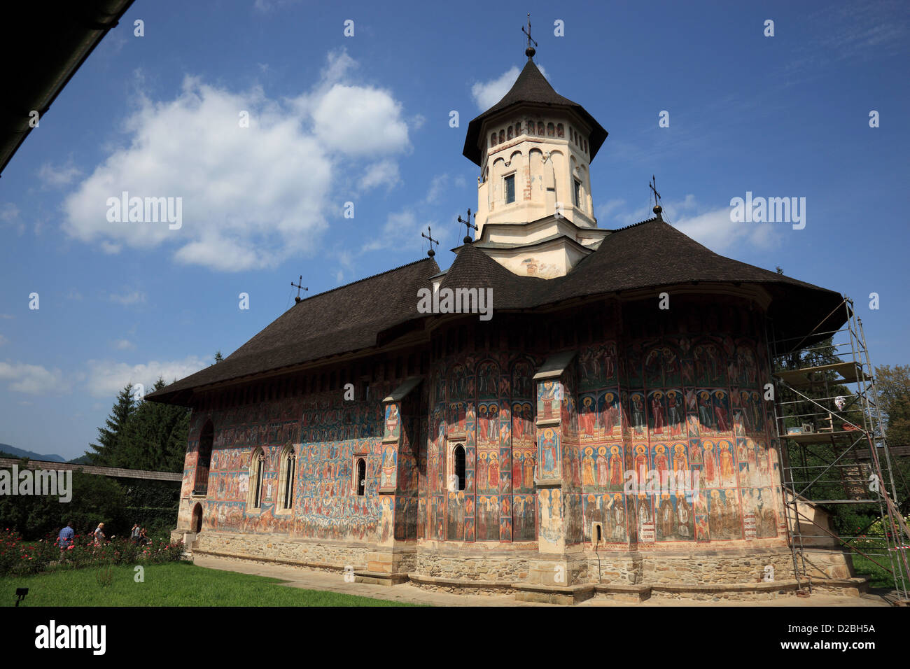 Das Kloster Moldovita ist ein rumänisch-orthodoxen Kloster befindet sich in der Gemeinde von Vatra Moldovitei, Suceava County, Moldawien, Stockfoto