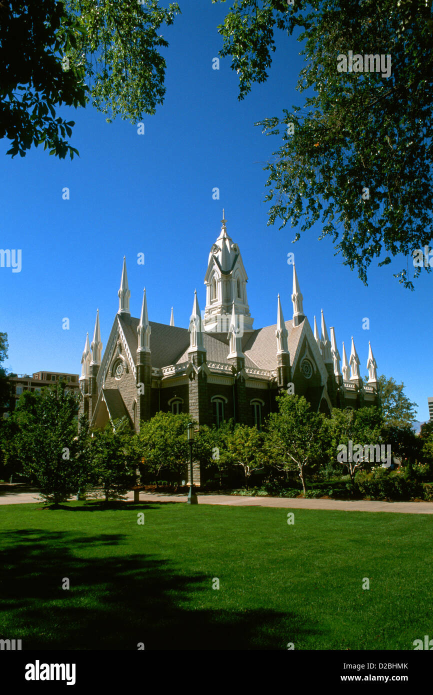 Utah. Salt Lake City. Mormonischen Religion Montagehalle Stockfoto