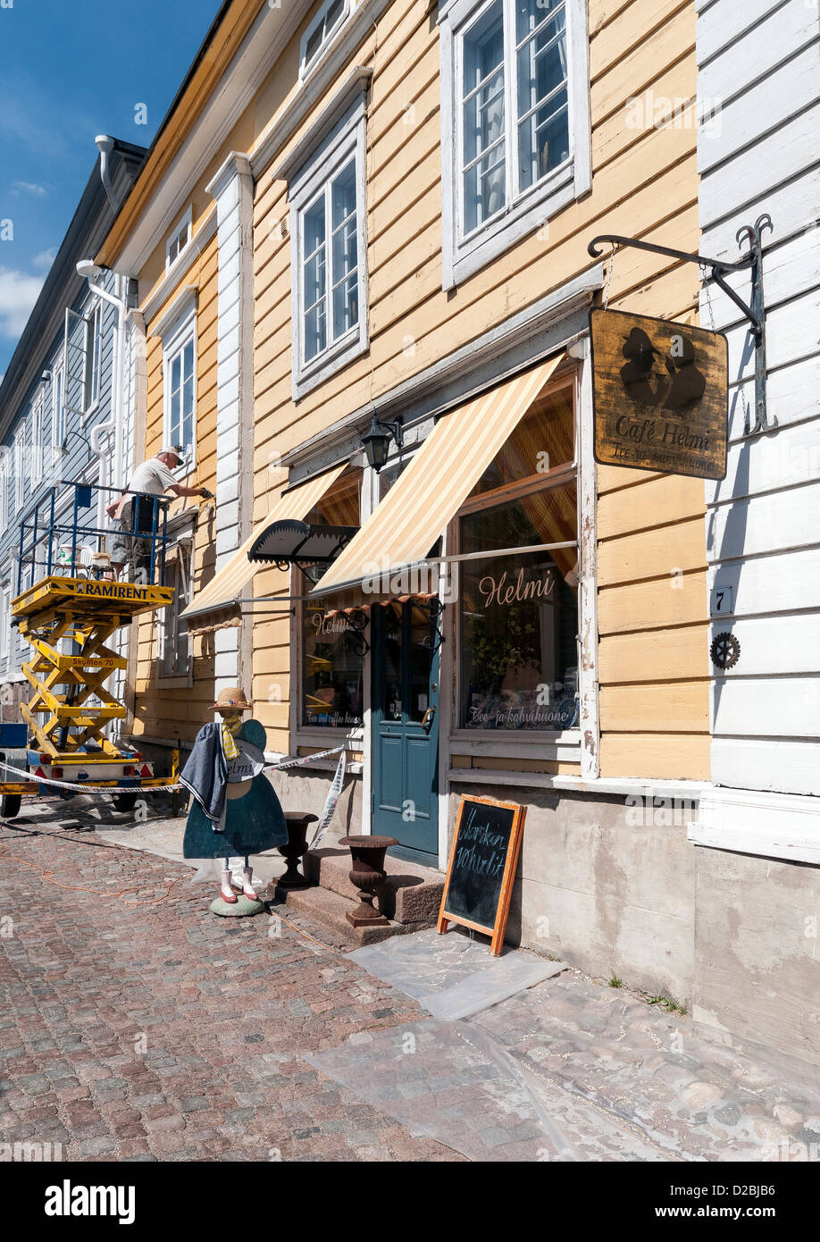 Cafe Helmi, Tee- und Kaffeehaus in alten Porvoo, Finnland Stockfoto