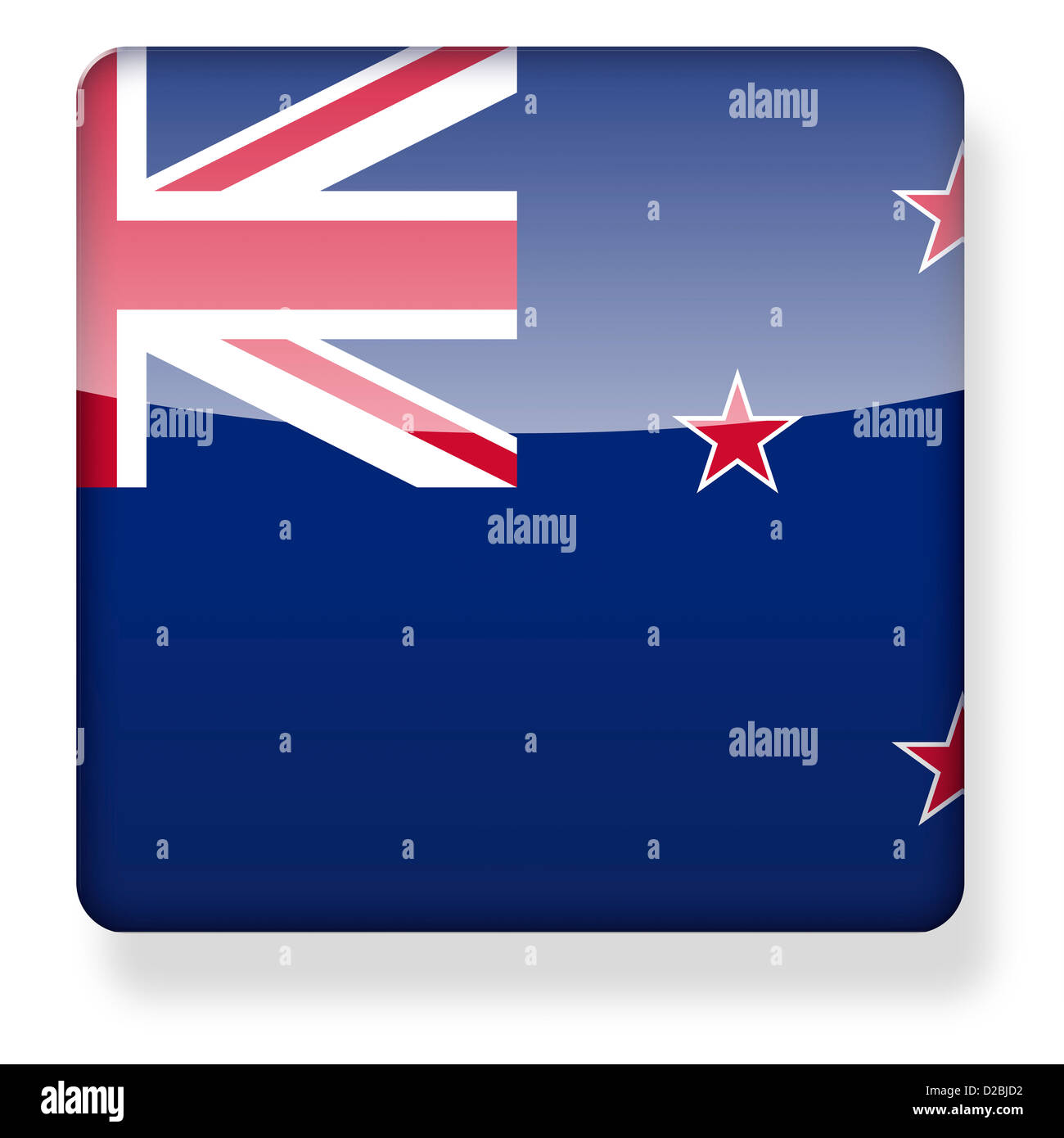 Neuseeland Fahne als ein app-Symbol. Clipping-Pfad enthalten. Stockfoto