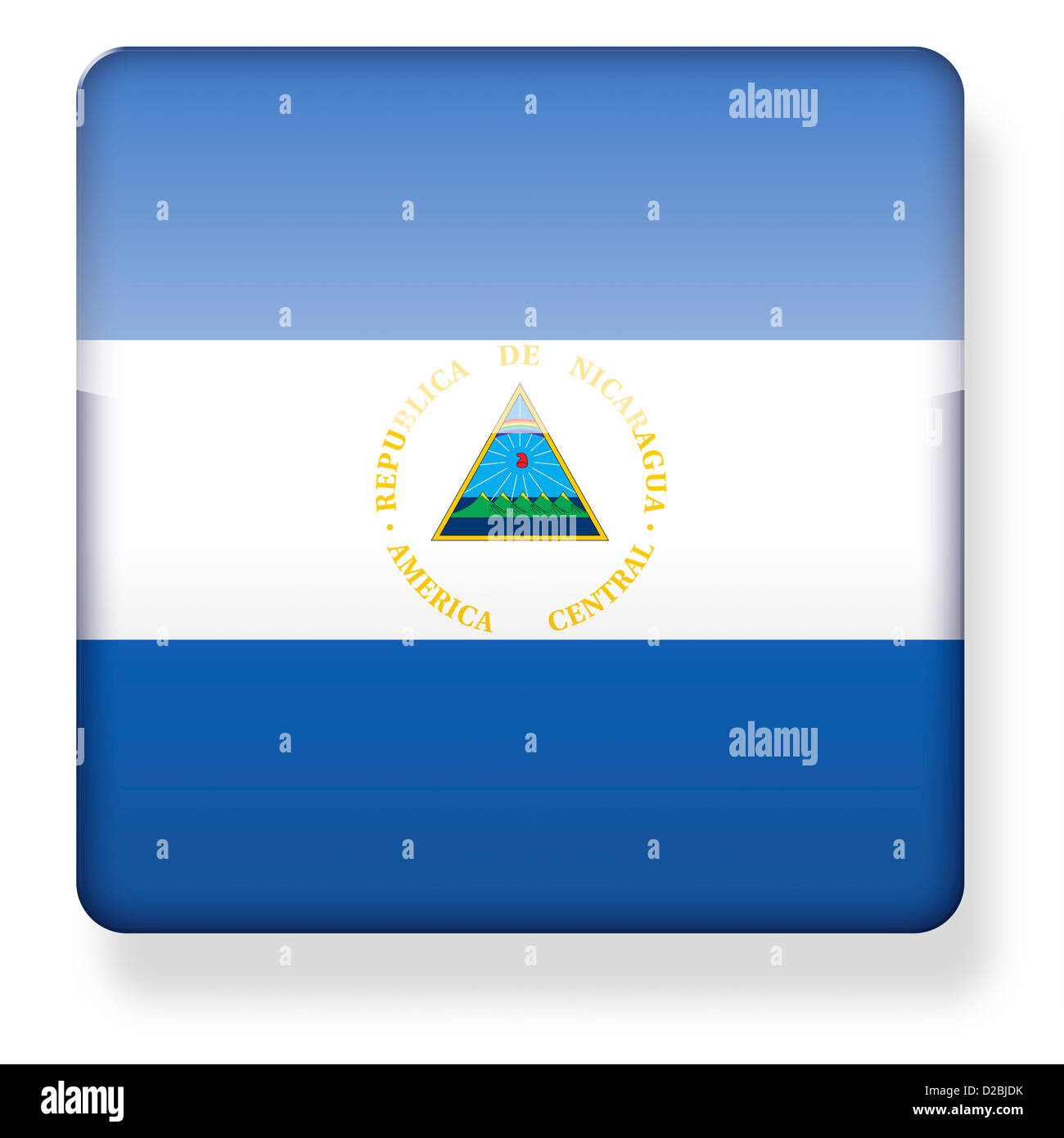 Nicaragua Fahne als ein app-Symbol. Clipping-Pfad enthalten. Stockfoto
