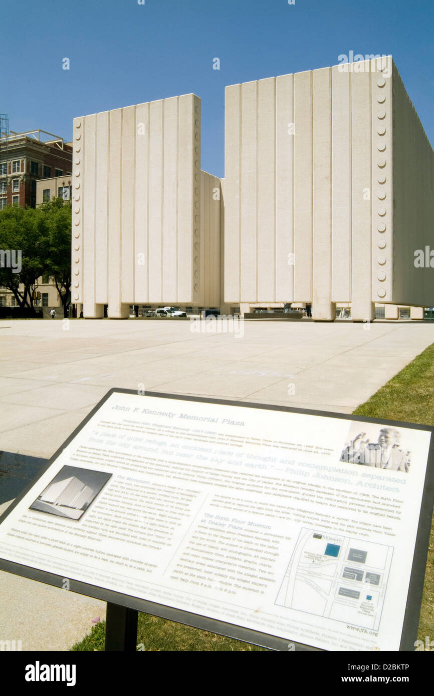 Texas, Dallas. Kennedy Ermordung Site Memorial. 22. November 1963 Stockfoto