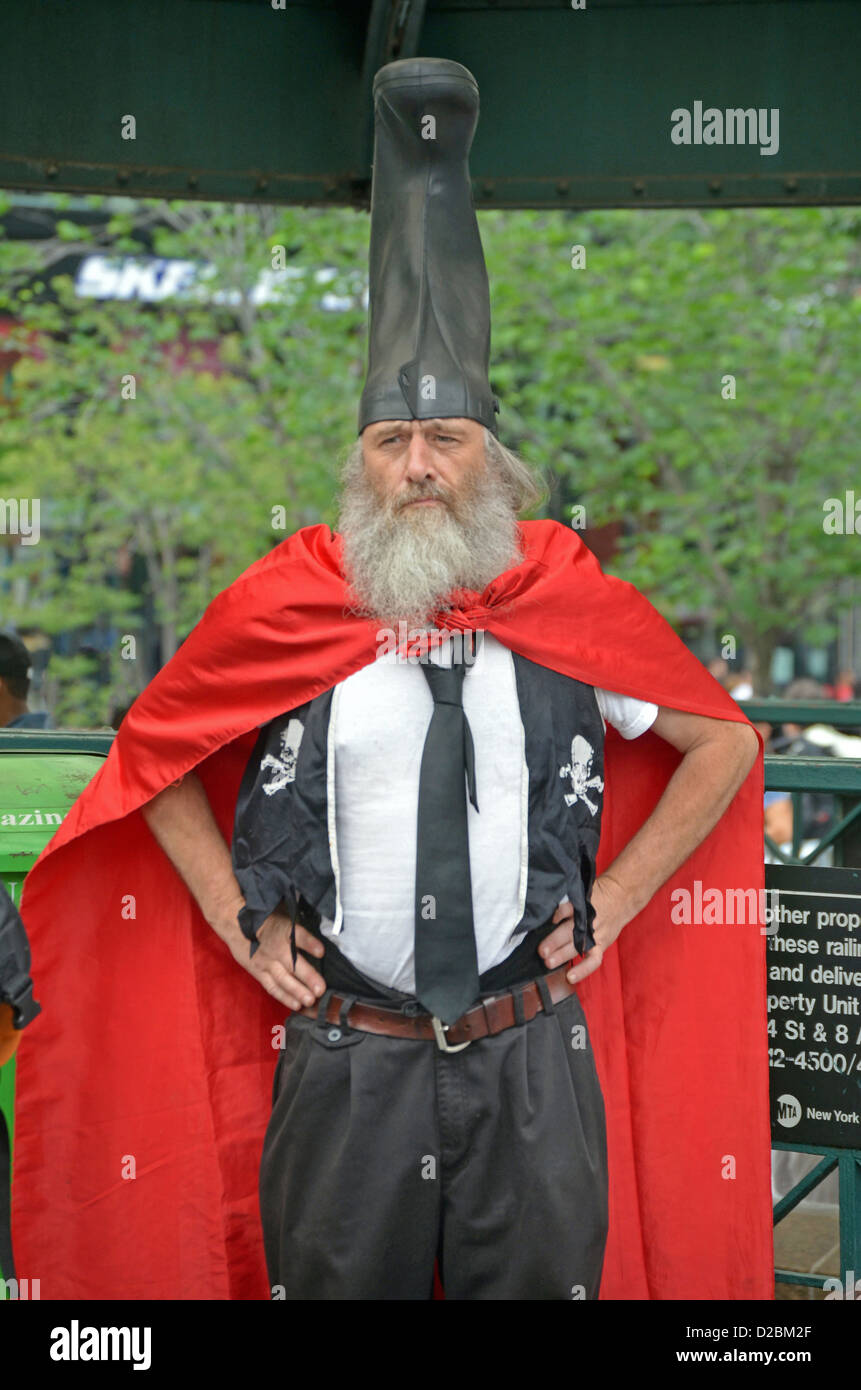 Porträt von Ungeziefer Love Supreme, anarchistische & Aktivist fotografiert in Union Square Park in New York City. Stockfoto