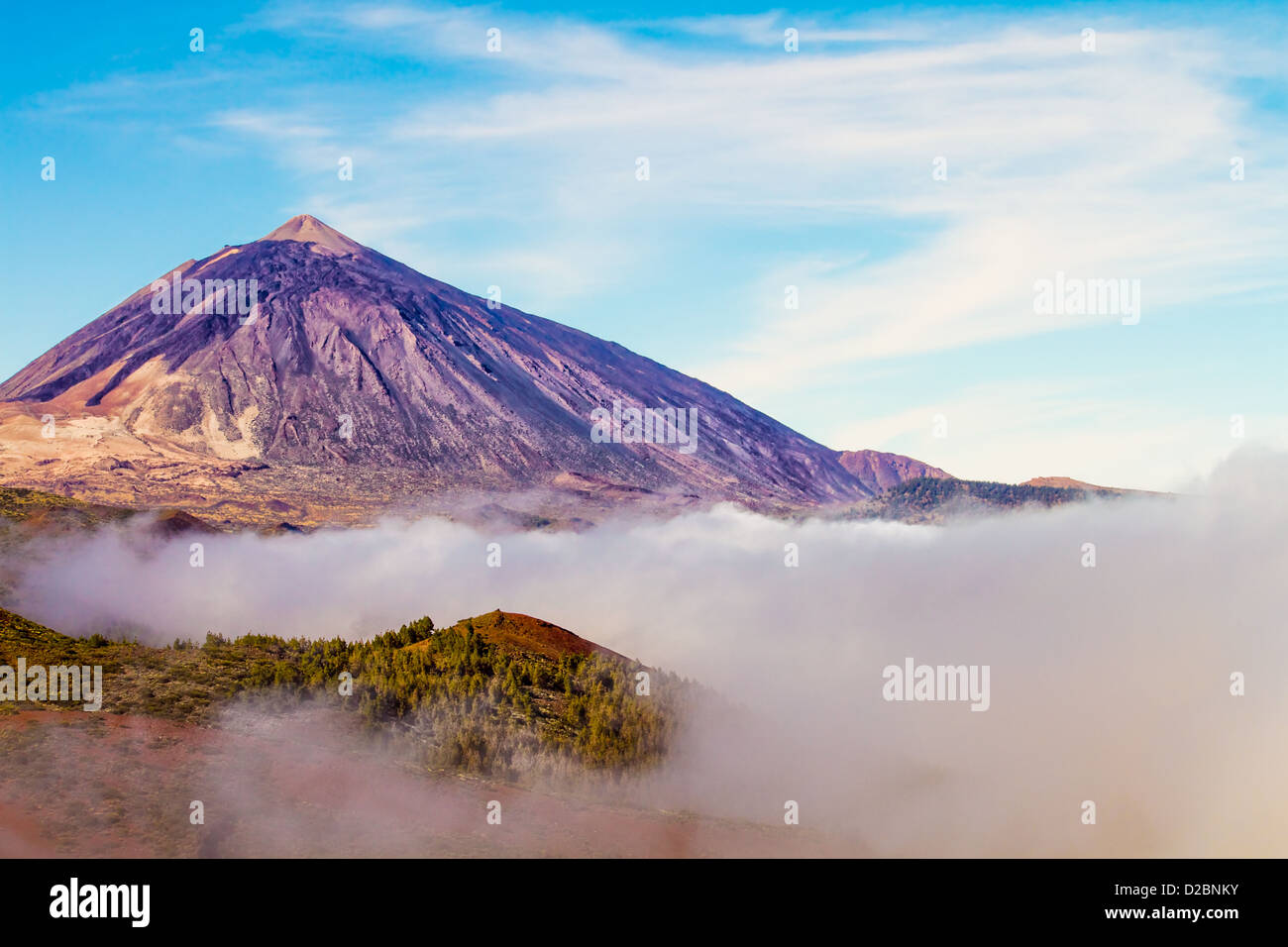 Mt Teide Vulkan in den Wolken Stockfoto