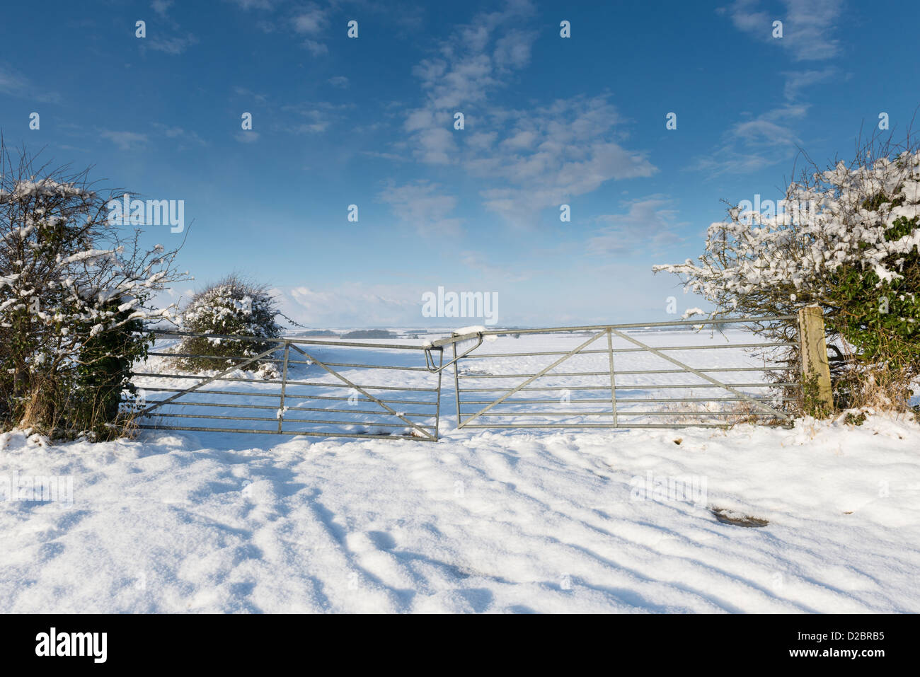 Ab-Hof im Schnee Stockfoto