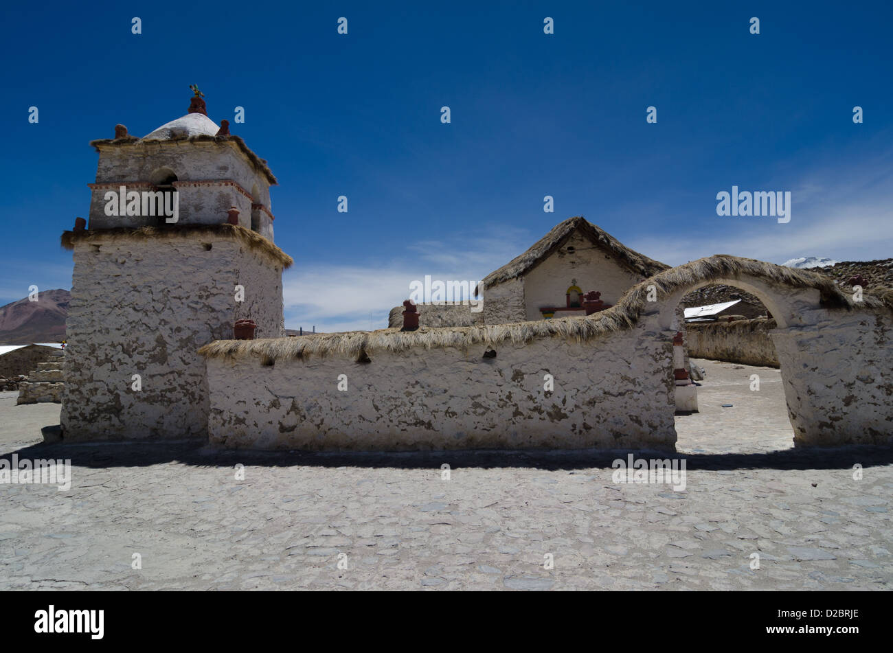 5. weltweit höchstgelegene Dorf Parinacota in der Nähe von Putre, Chile Stockfoto