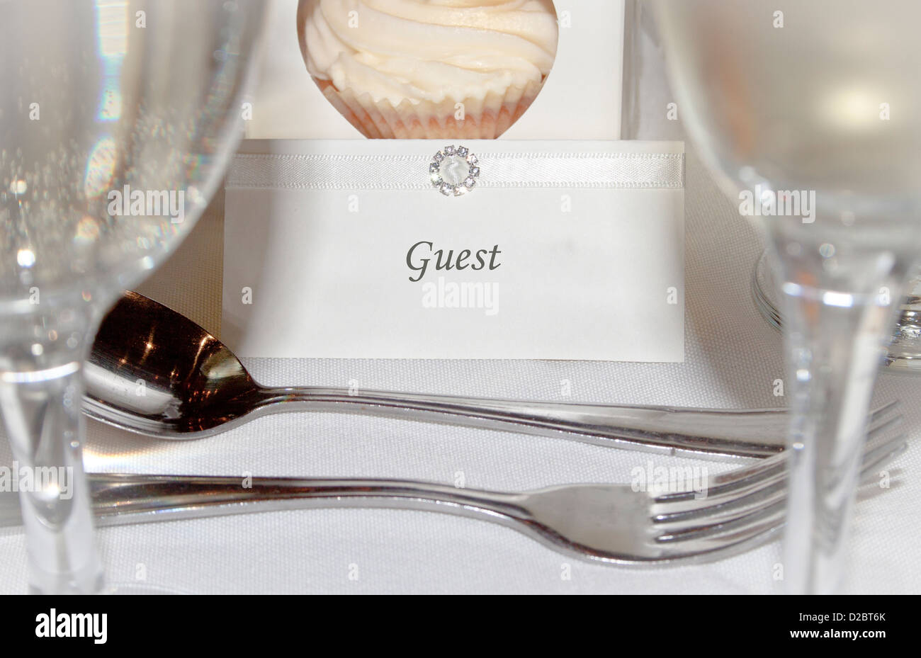 Tischkarte Hochzeit Stockfoto