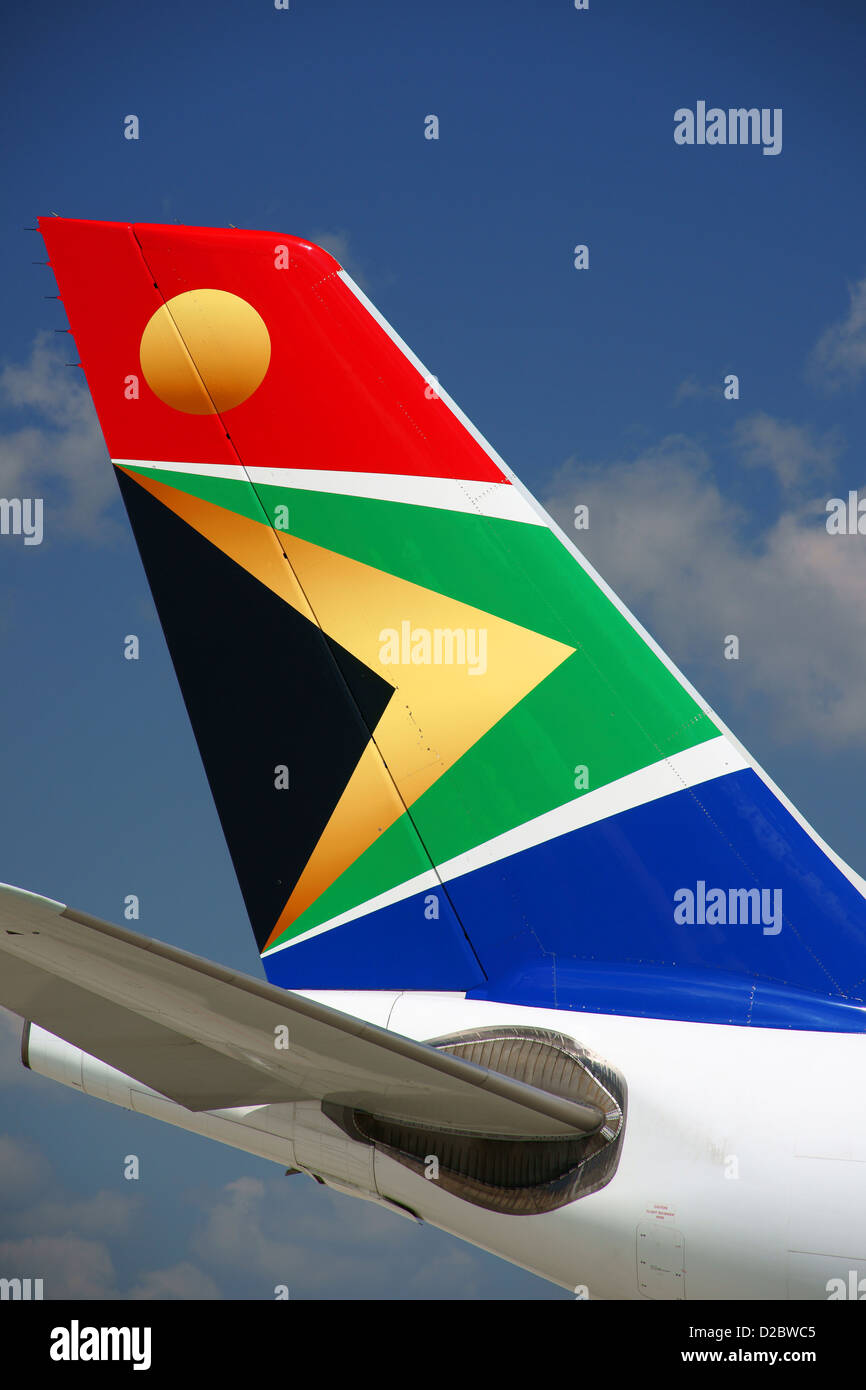 South African, A 340, Flügel, Airlines, Flugzeuge, Stockfoto
