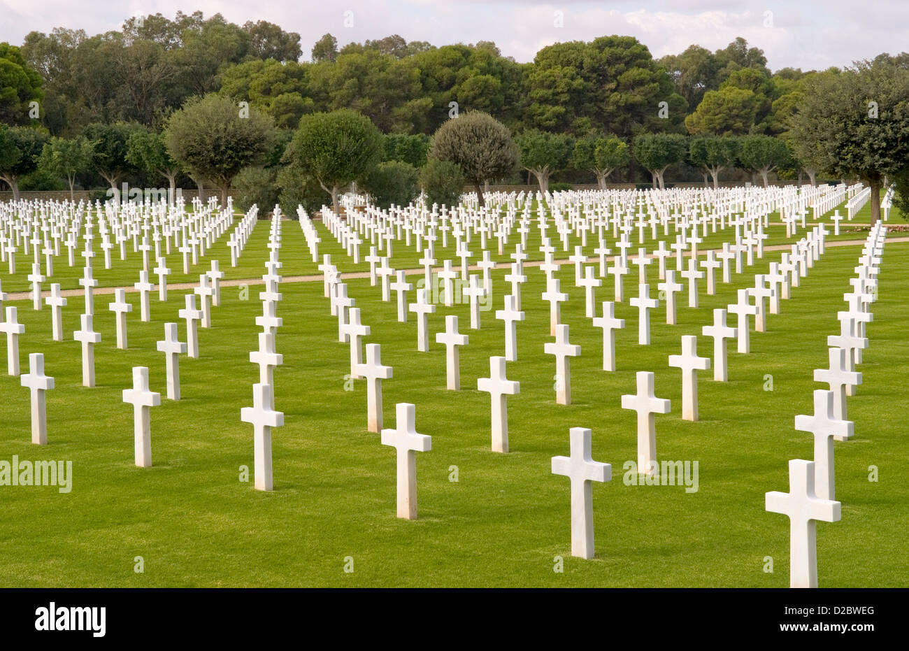 Amerikanische Militärfriedhof In Tunis, Tunesien Stockfoto