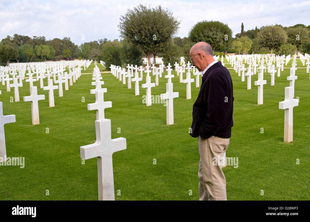 Veteranen Ehren Gräber auf amerikanische Militärfriedhof In Tunis, Tunesien Stockfoto