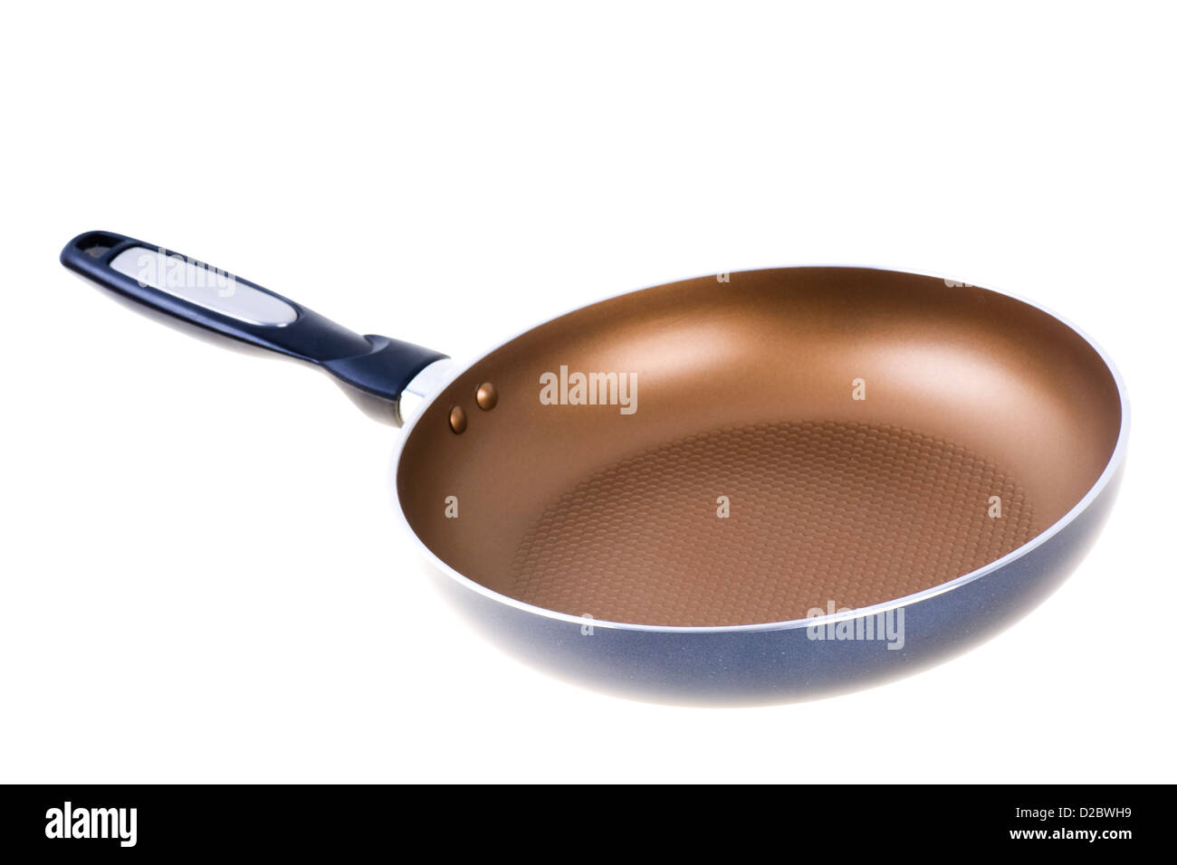 Nahaufnahme von der Teflon-Pfanne isoliert Stockfoto
