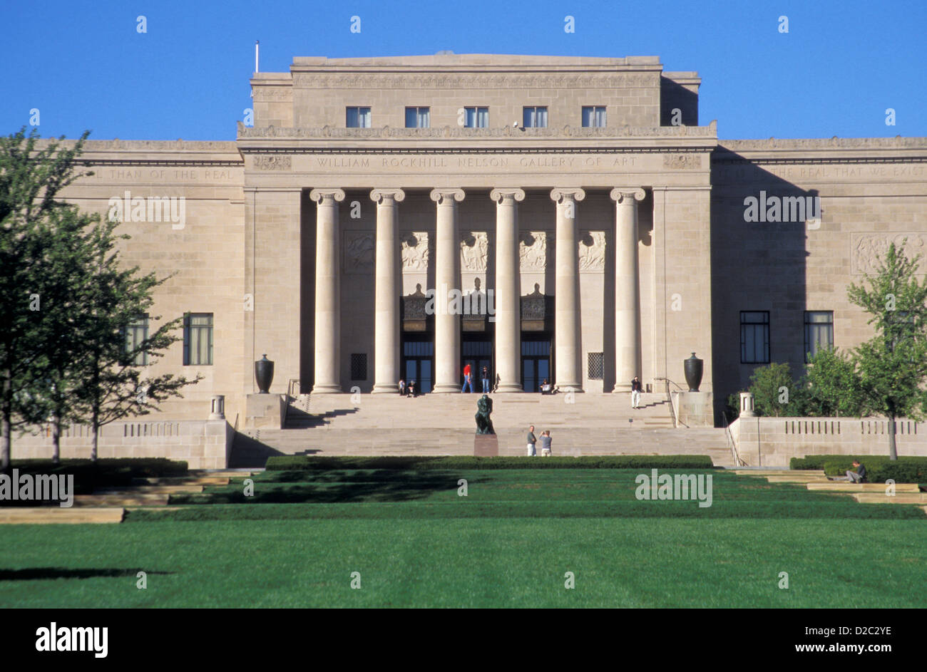 Missouri. Kansas City. Nelson-Atkins Museum Of Art. Vorne. Stockfoto