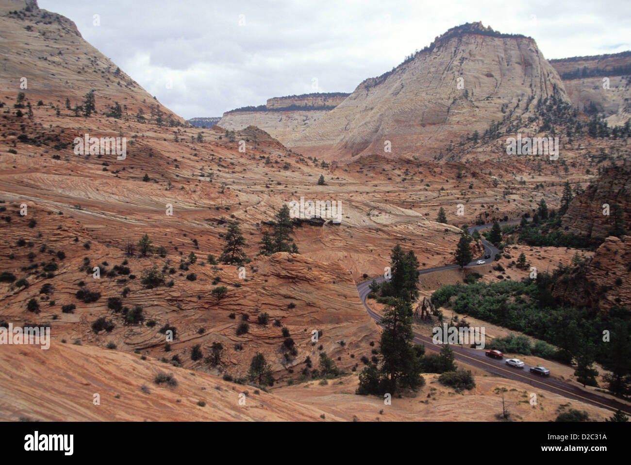 Utah. Zion Nationalpark. Zion-Mount Carmel Highway. Südöstlichen Teil des Parks. Stockfoto